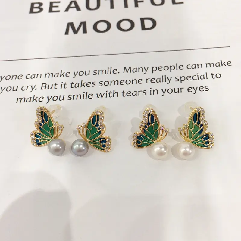 Butterfly Pearl Earrings for Women S925 Sterling Silver