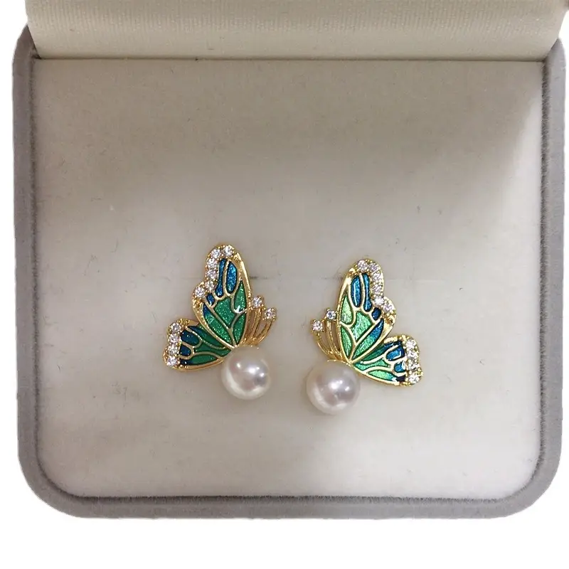 Butterfly Pearl Earrings for Women S925 Sterling Silver