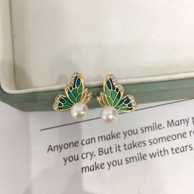 Butterfly Pearl Earrings for Women S925 Sterling Silver — feature 6