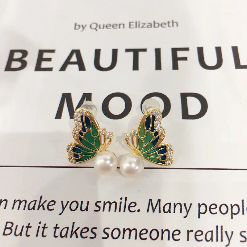 Butterfly Pearl Earrings for Women S925 Sterling Silver — feature 8