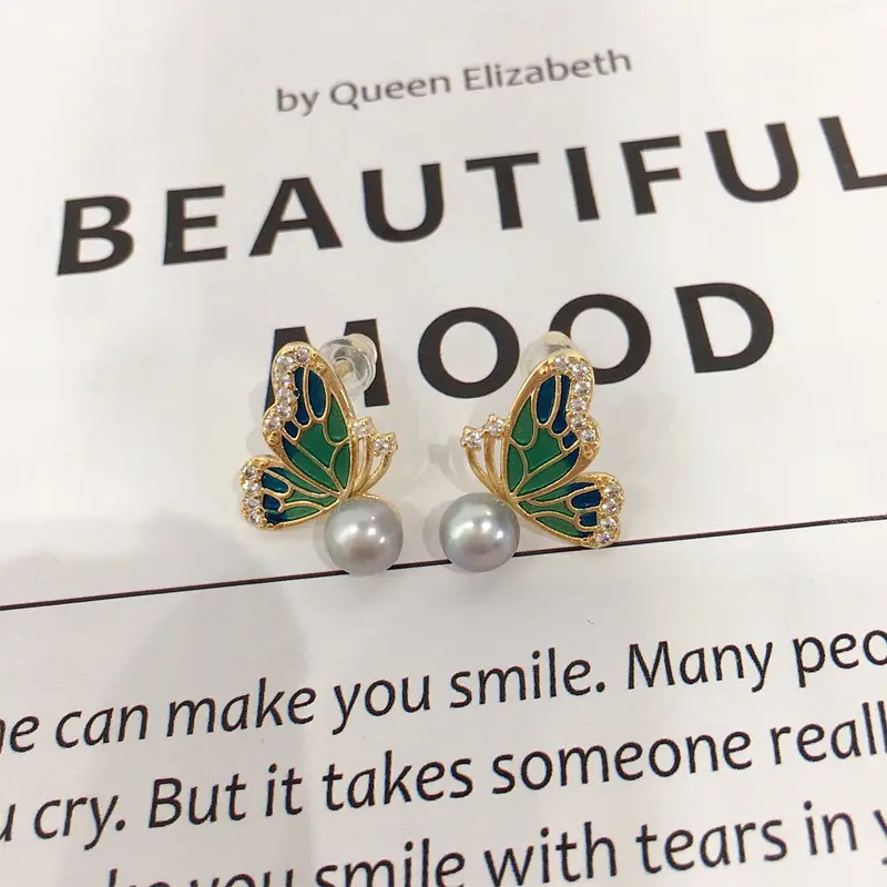 Butterfly Pearl Earrings for Women S925 Sterling Silver — feature 9