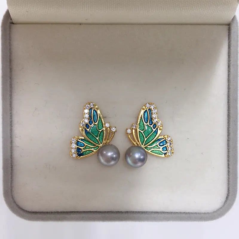 Butterfly Pearl Earrings for Women S925 Sterling Silver