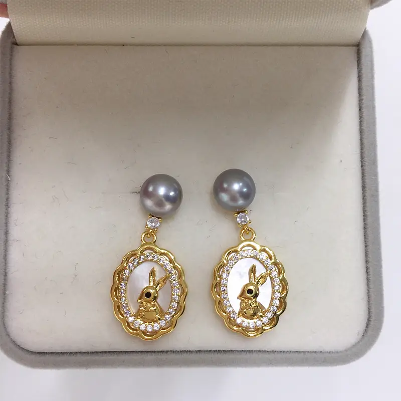 5 Pearl Earrings for Women Gold Plated - Image 2
