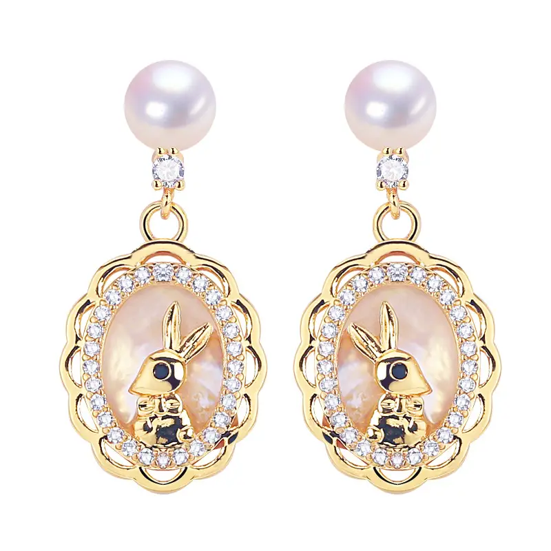5 Pearl Earrings for Women Gold Plated - Image 6