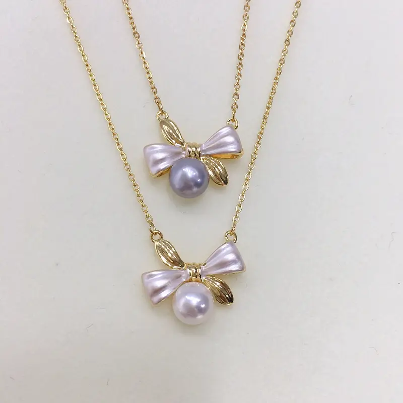 Japanese & Korean Sweet Bow Pearl Earrings Set