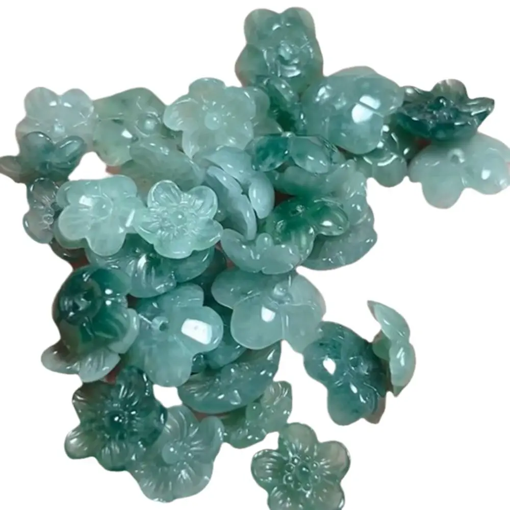 Natural A-Grade Jade Lotus Pendant Set for Women