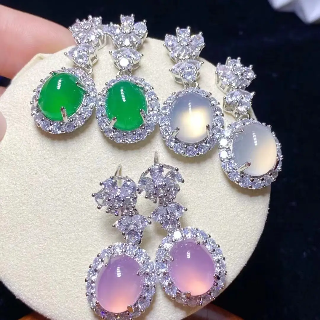 Green Brazilian Chalcedony Earrings for Women - Image 12