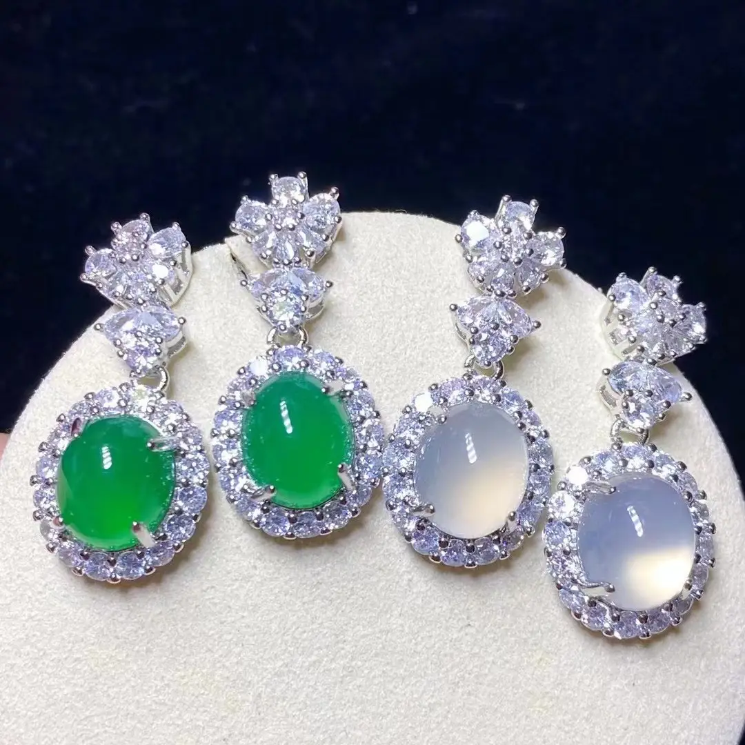 Green Brazilian Chalcedony Earrings for Women - Image 13