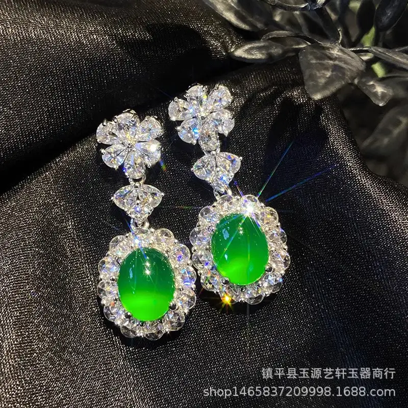 Green Brazilian Chalcedony Earrings for Women — feature 1