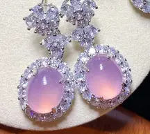 Green Brazilian Chalcedony Earrings for Women - Image 3