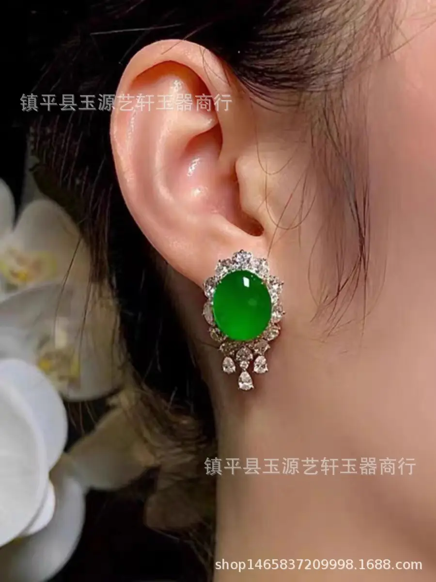 Green Brazilian Chalcedony Earrings for Women - Image 8