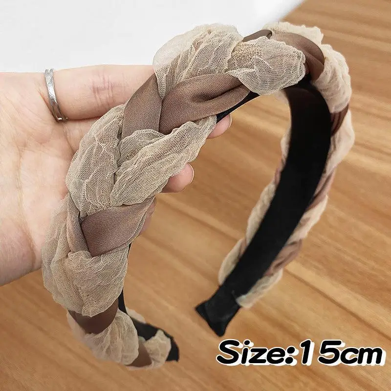 White Deer Style Organza Braid Headband for Women