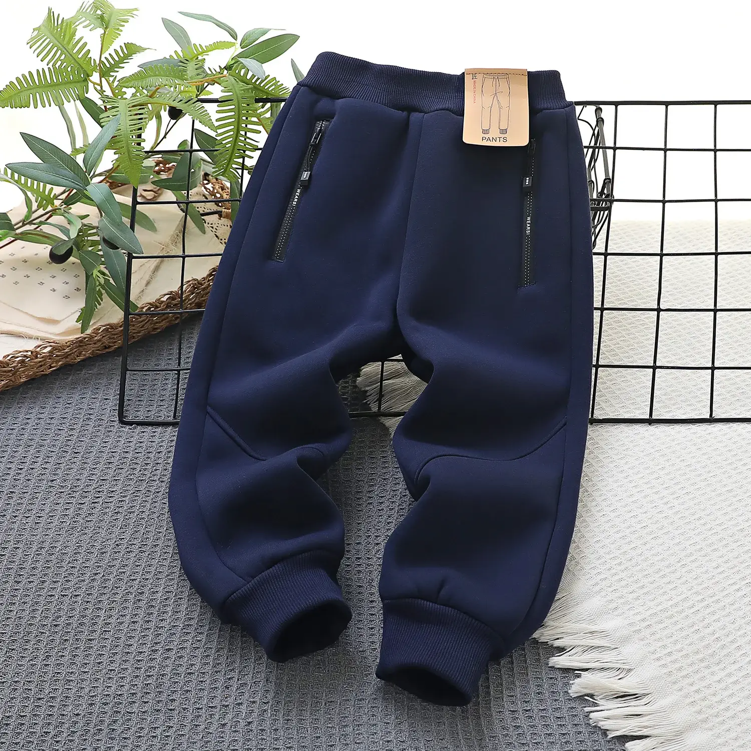 Children's Grey Fleece Winter Pants Middle Size — feature 14