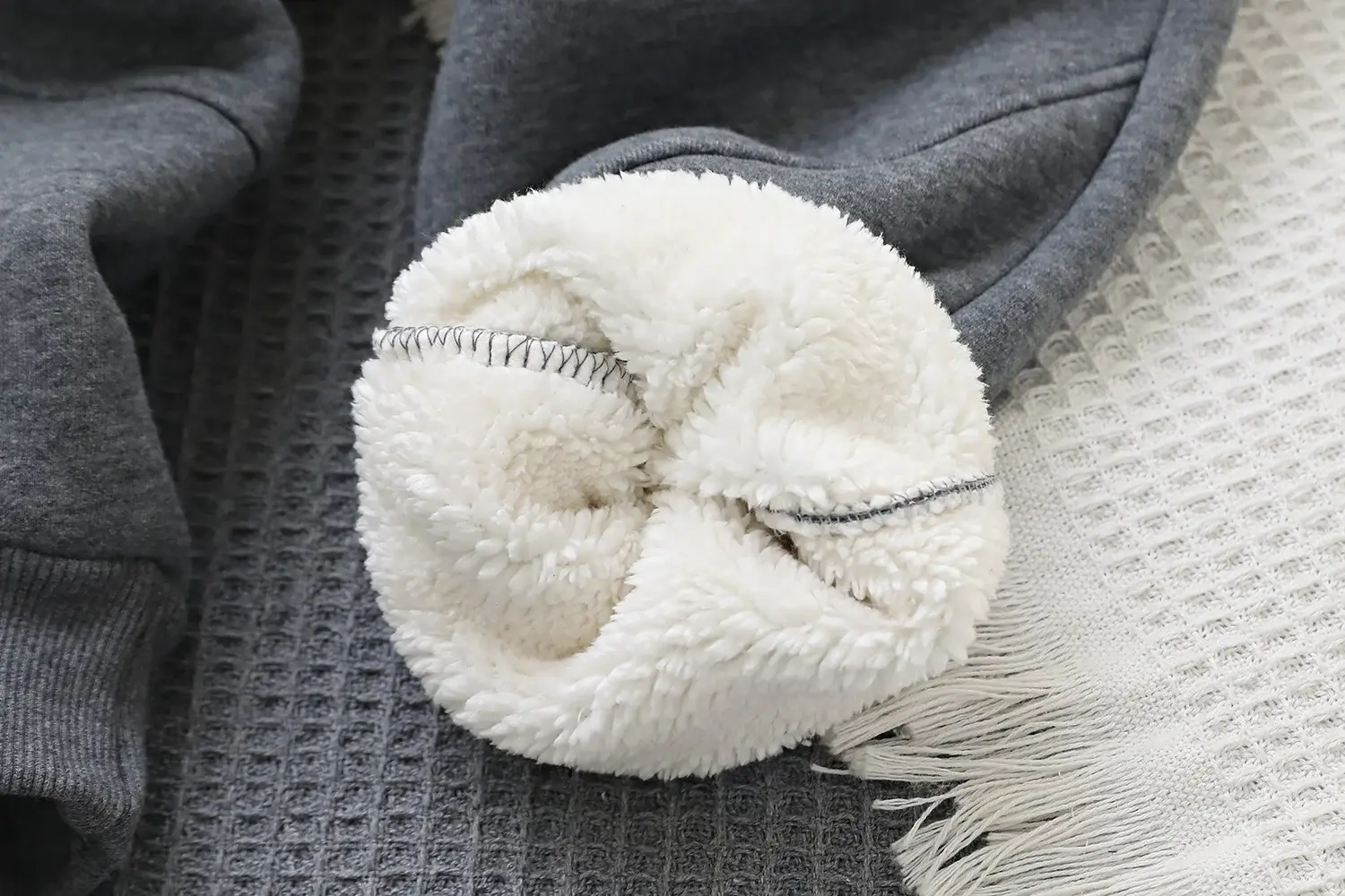 Children's Grey Fleece Winter Pants Middle Size — feature 5