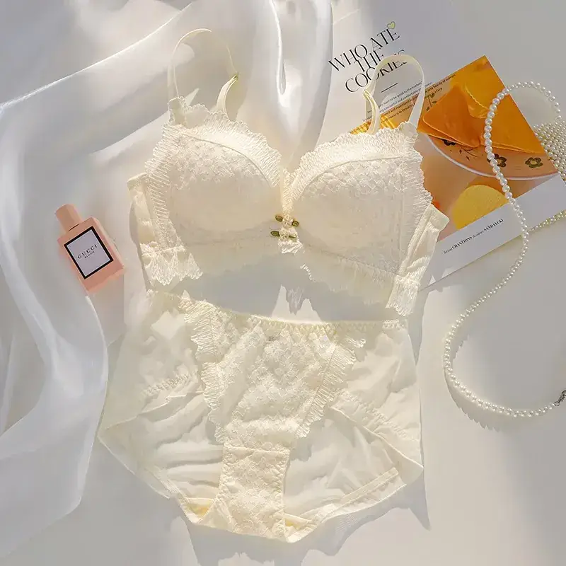 Lace Push Up Bra Women Summer Non Steel Ring Anti Sagging - Image 3