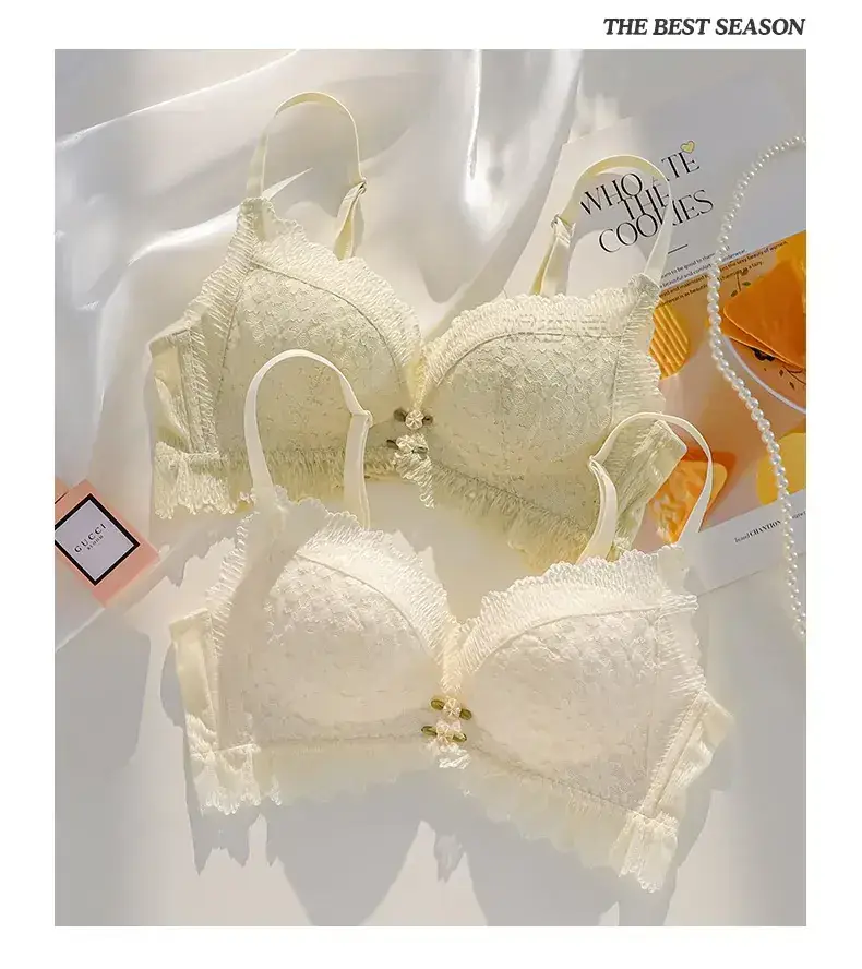 Lace Push Up Bra Women Summer Non Steel Ring Anti Sagging — feature 15