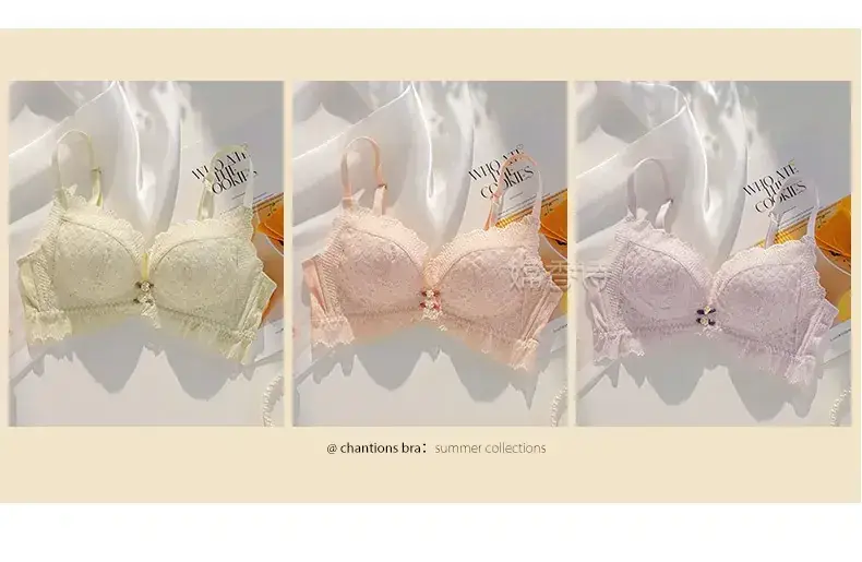 Lace Push Up Bra Women Summer Non Steel Ring Anti Sagging — feature 19