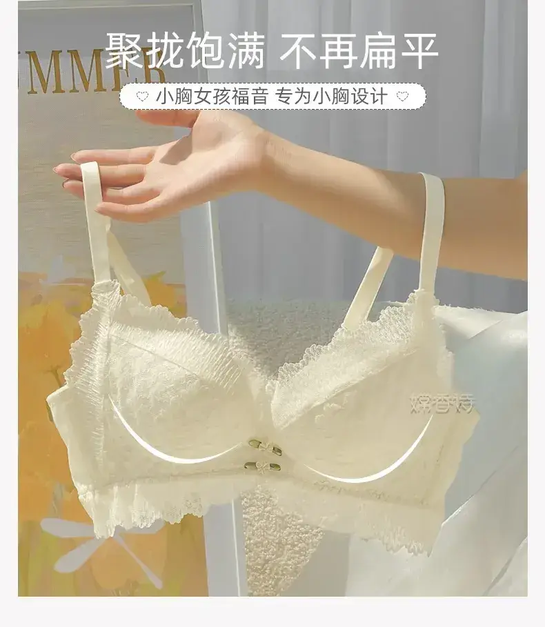 Lace Push Up Bra Women Summer Non Steel Ring Anti Sagging — feature 4
