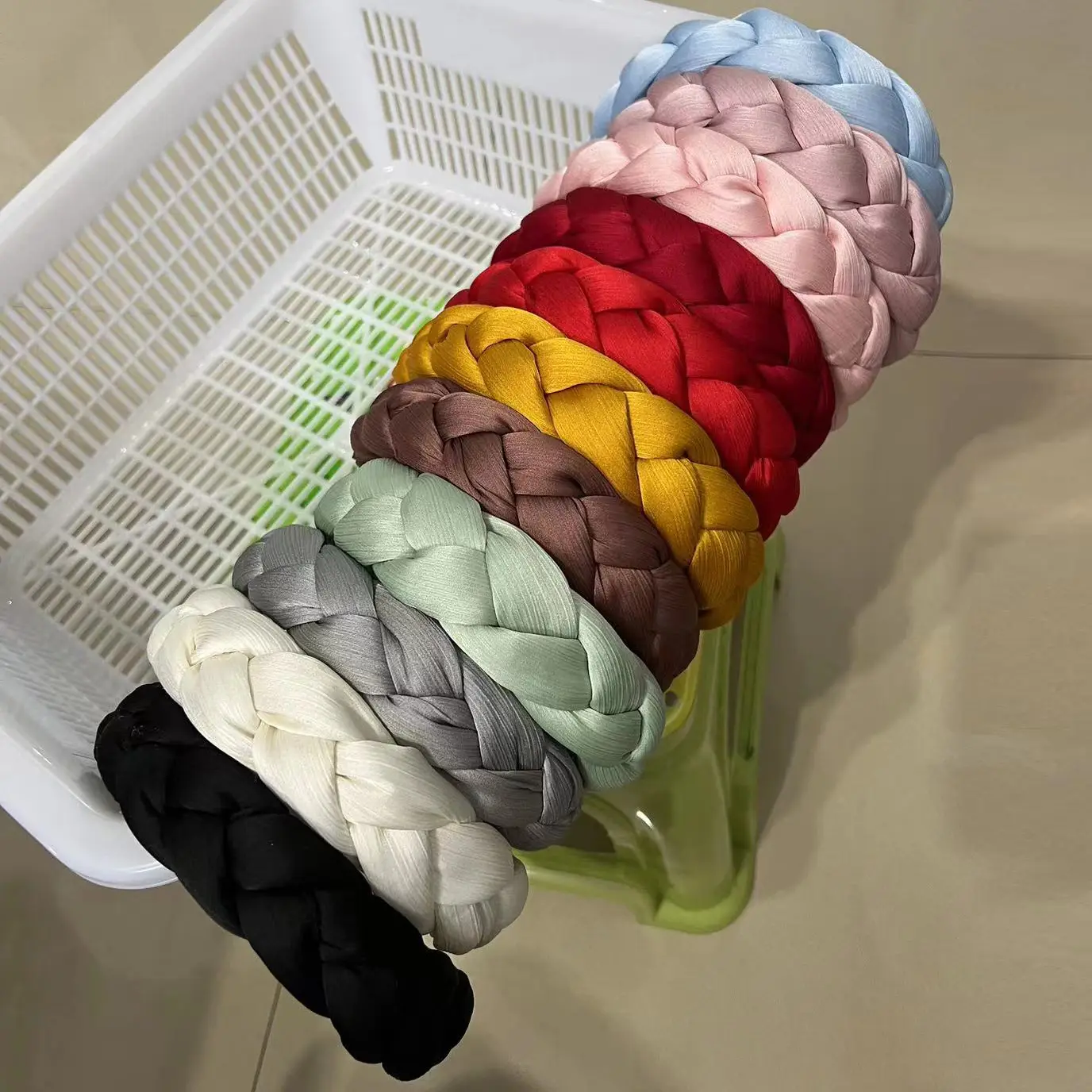 White Knot Woven Braided Headband for Girls - Image 11