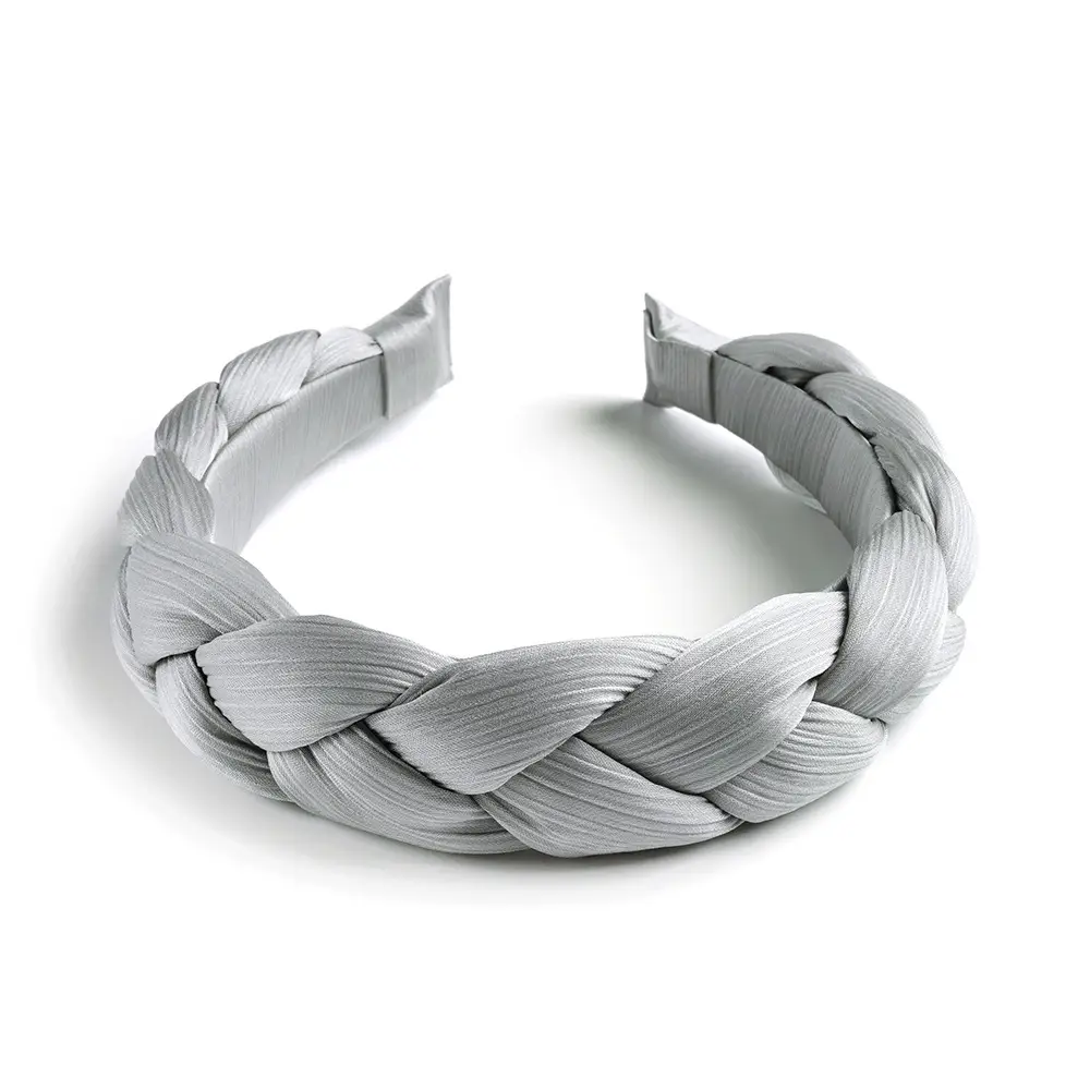 White Knot Woven Braided Headband for Girls - Image 3