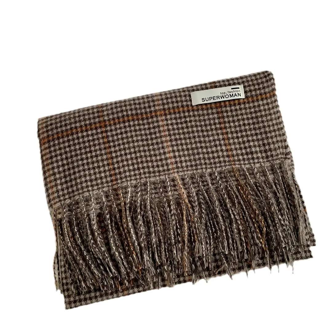 Japanese Houndstooth Scarf Women's New Maillard Style - Image 10