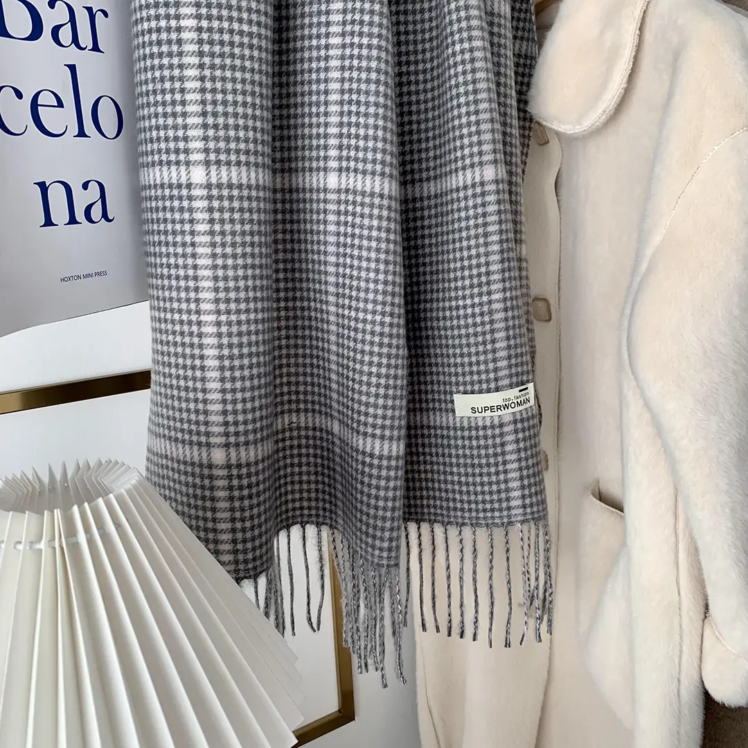 Japanese Houndstooth Scarf Women's New Maillard Style — feature 14