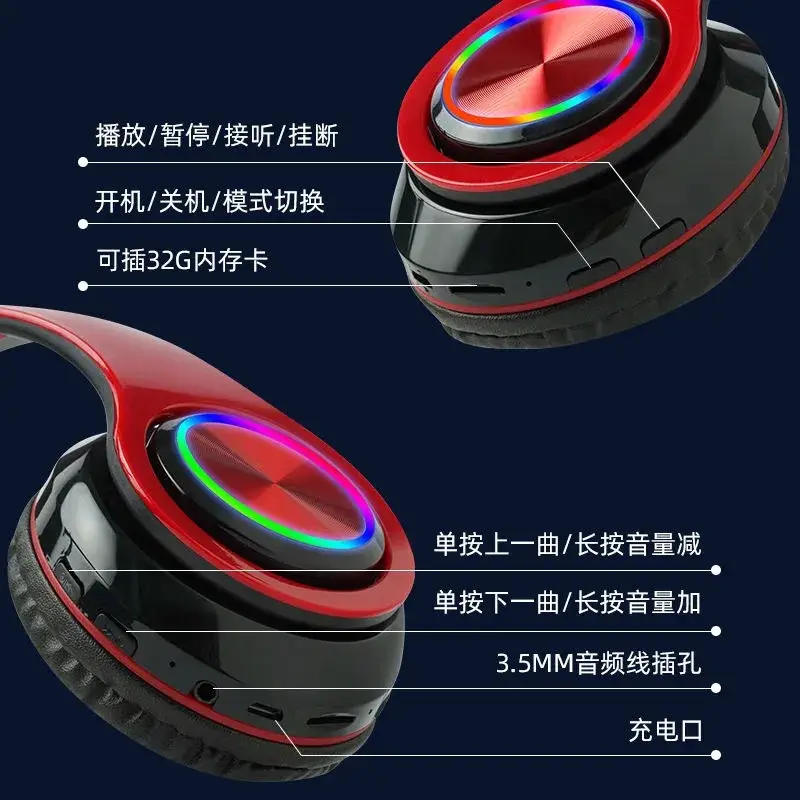 Cross-Body Bluetooth Headset with Red Design - Image 7