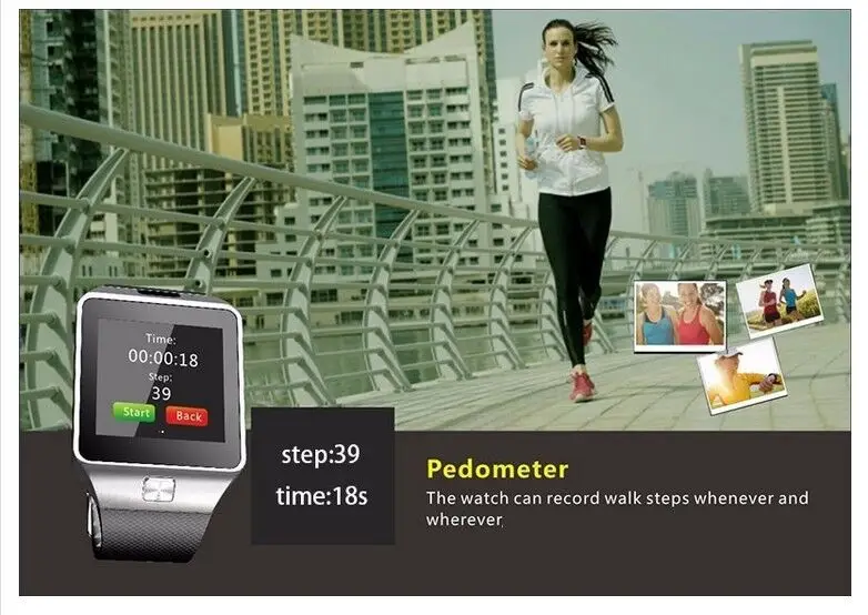 Cross-border foreign trade DZ09 multi-function smart watch can be inserted card to take photos Internet calls phone watch — feature 24