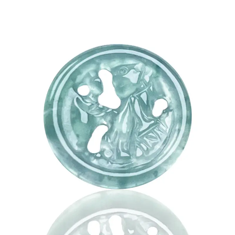 Natural Jade Water Pendant Buttons Green A-Grade Wholesale — feature 18