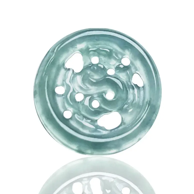Natural Jade Water Pendant Buttons Green A-Grade Wholesale - Image 10