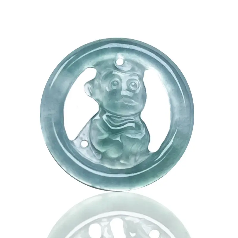 Natural Jade Water Pendant Buttons Green A-Grade Wholesale - Image 11