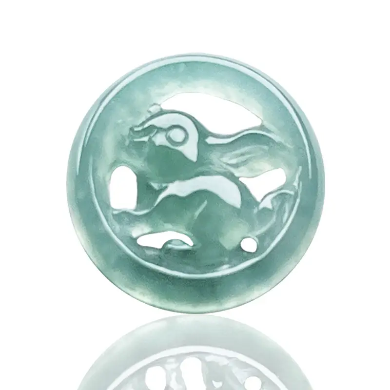 Natural Jade Water Pendant Buttons Green A-Grade Wholesale - Image 2