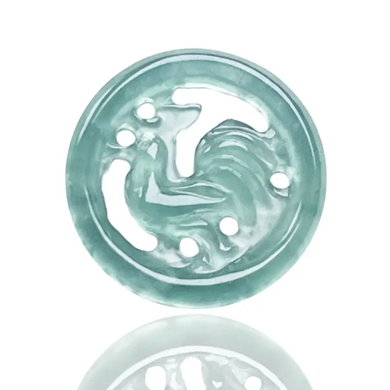Natural Jade Water Pendant Buttons Green A-Grade Wholesale - Image 3