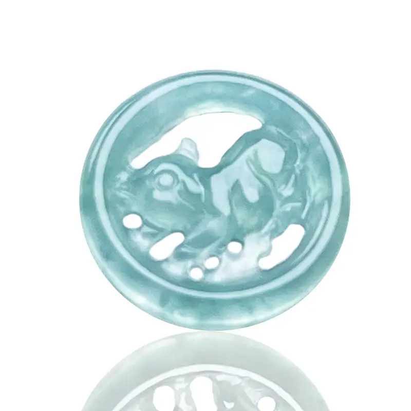Natural Jade Water Pendant Buttons Green A-Grade Wholesale - Image 4