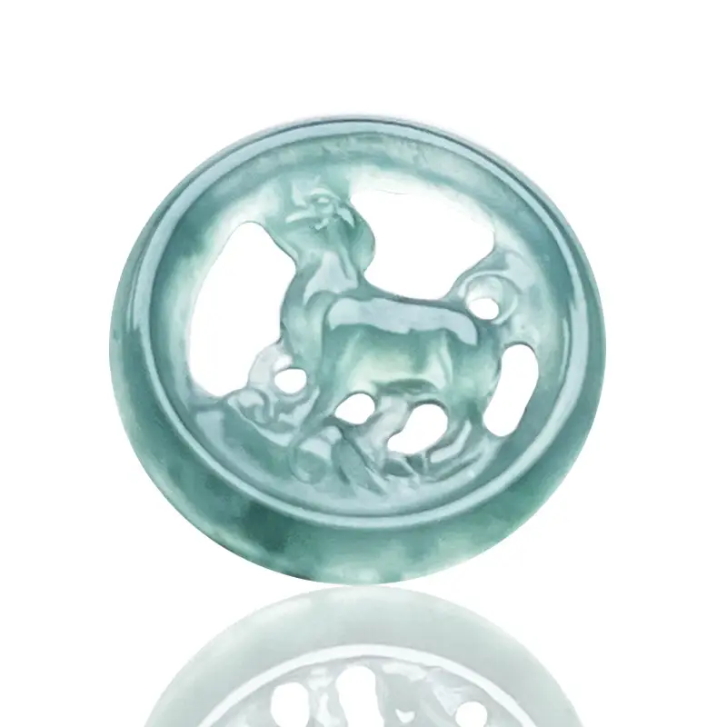 Natural Jade Water Pendant Buttons Green A-Grade Wholesale - Image 6