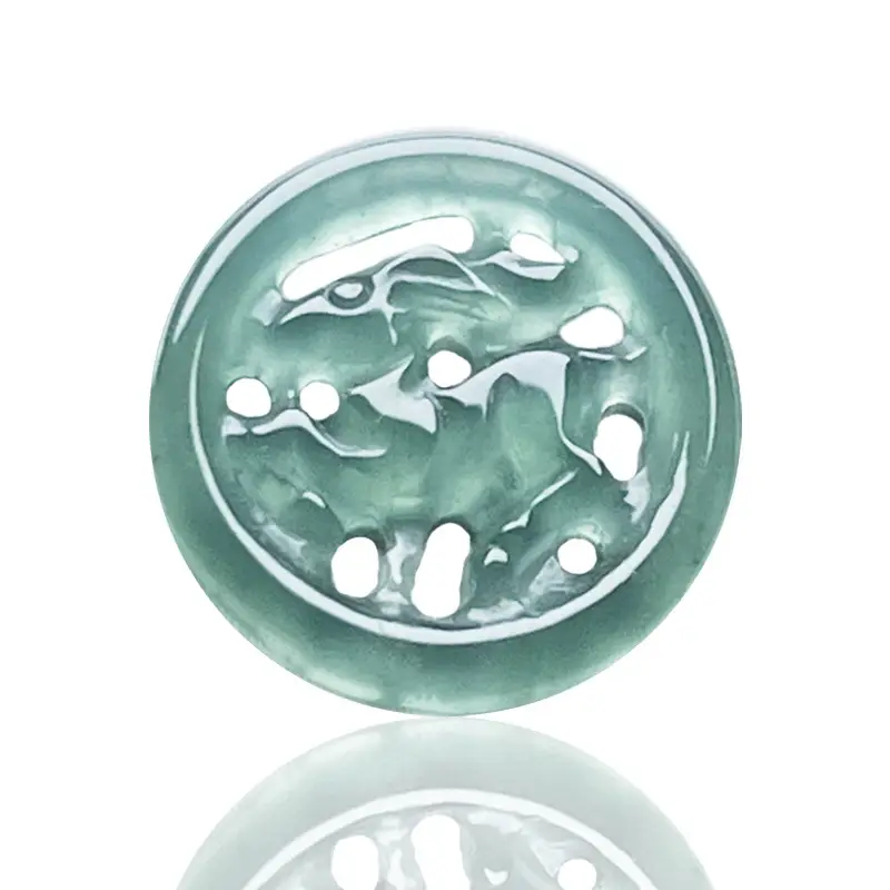 Natural Jade Water Pendant Buttons Green A-Grade Wholesale - Image 8