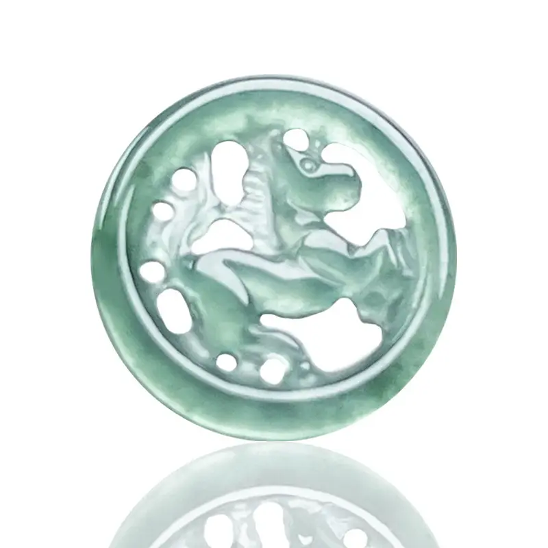 Natural Jade Water Pendant Buttons Green A-Grade Wholesale - Image 9