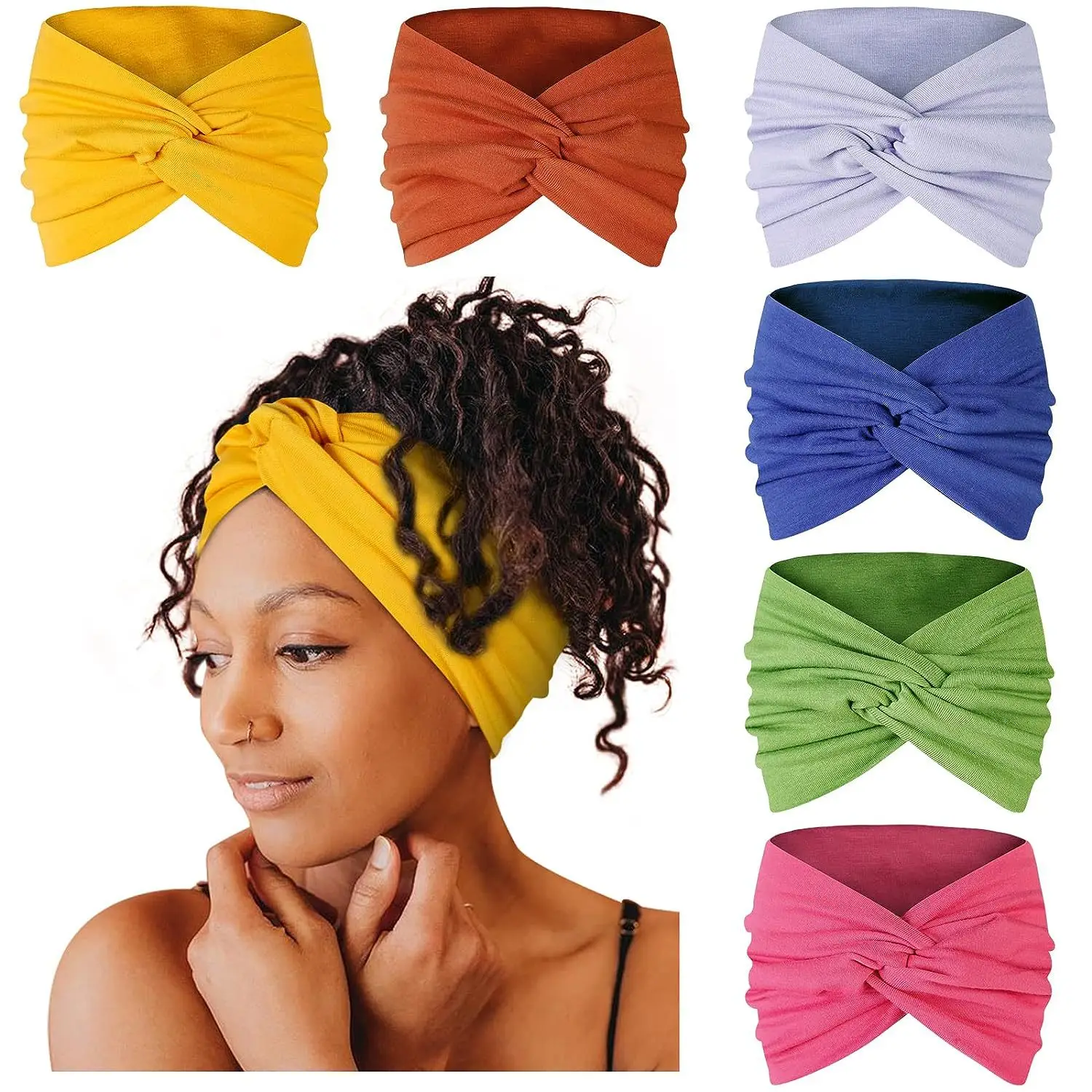 Green Twist Yoga Hair Band for Women