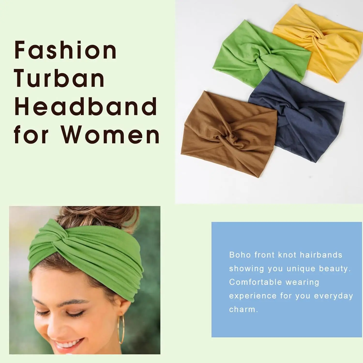 Green Twist Yoga Hair Band for Women — feature 10