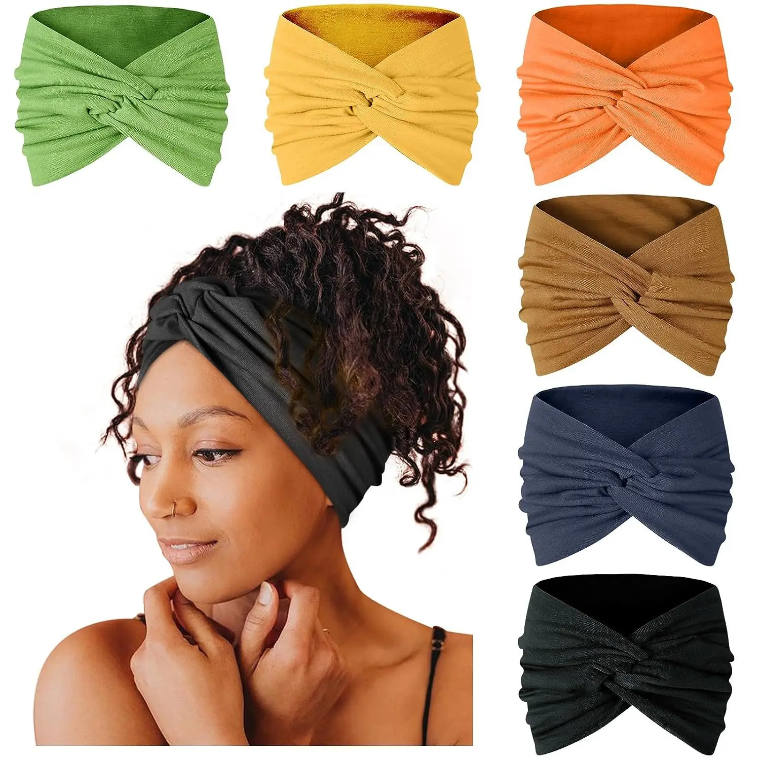 Green Twist Yoga Hair Band for Women