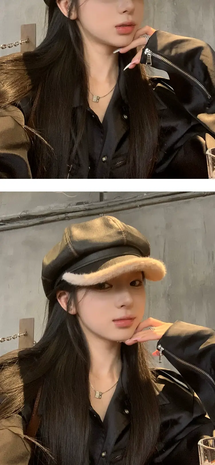 2023 Warm PU Leather Beret for Women — feature 1