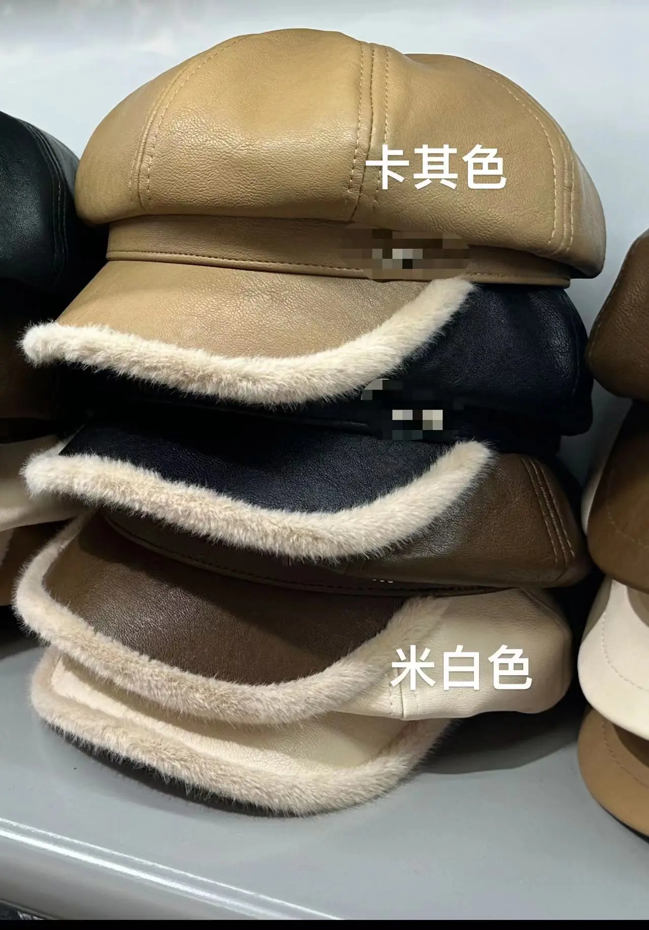 2023 Warm PU Leather Beret for Women