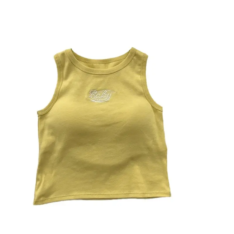 Hot Girl Korean style cotton embroidered letter beauty back vest one-piece chest pad wrapped chest anti-exposure short top for women