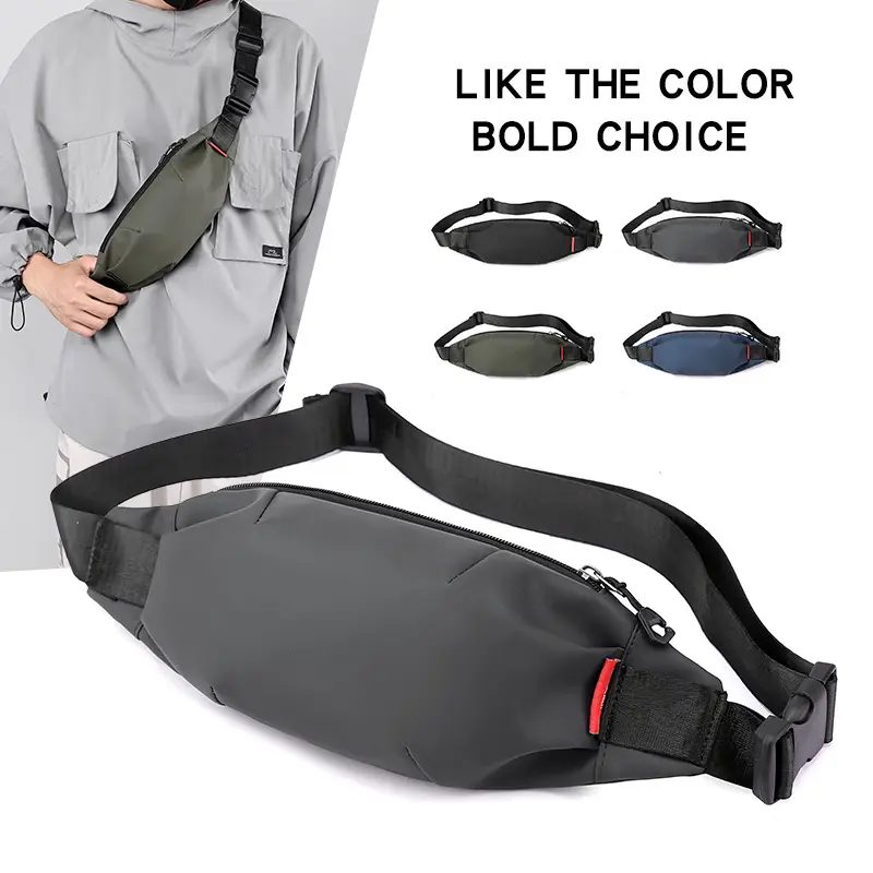 Men's Waterproof Crossbody Waist Bag Black - Image 6