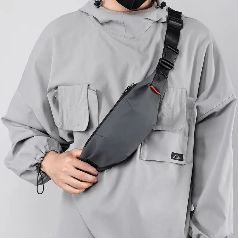 Men's Waterproof Crossbody Waist Bag Black - Image 8