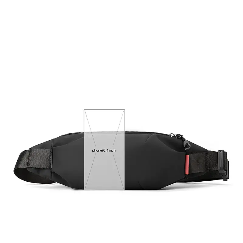 Men's Waterproof Crossbody Waist Bag Black — feature 19