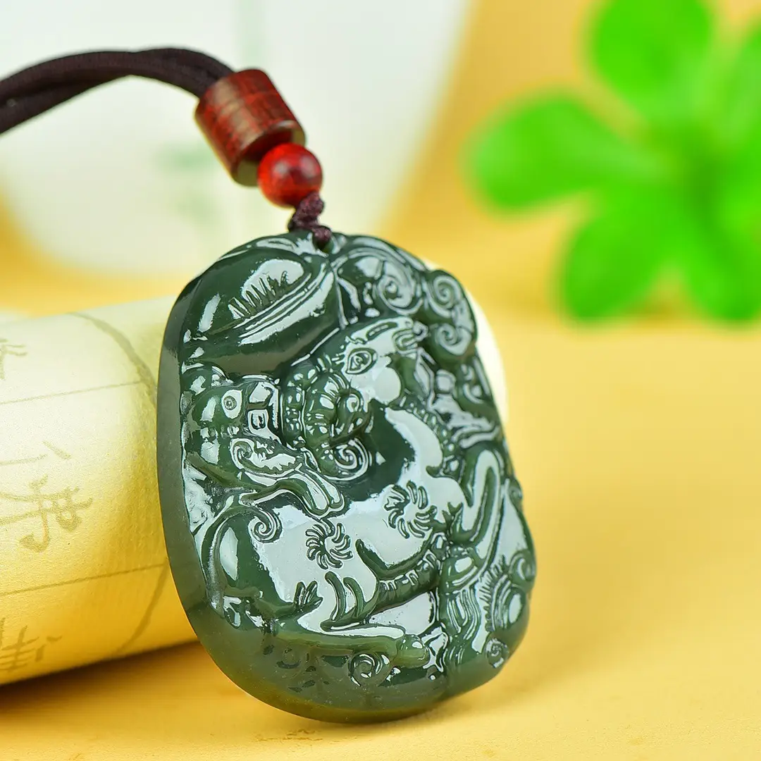 Hetian Jade Ruyi Pendant with Spiral Design - Image 4