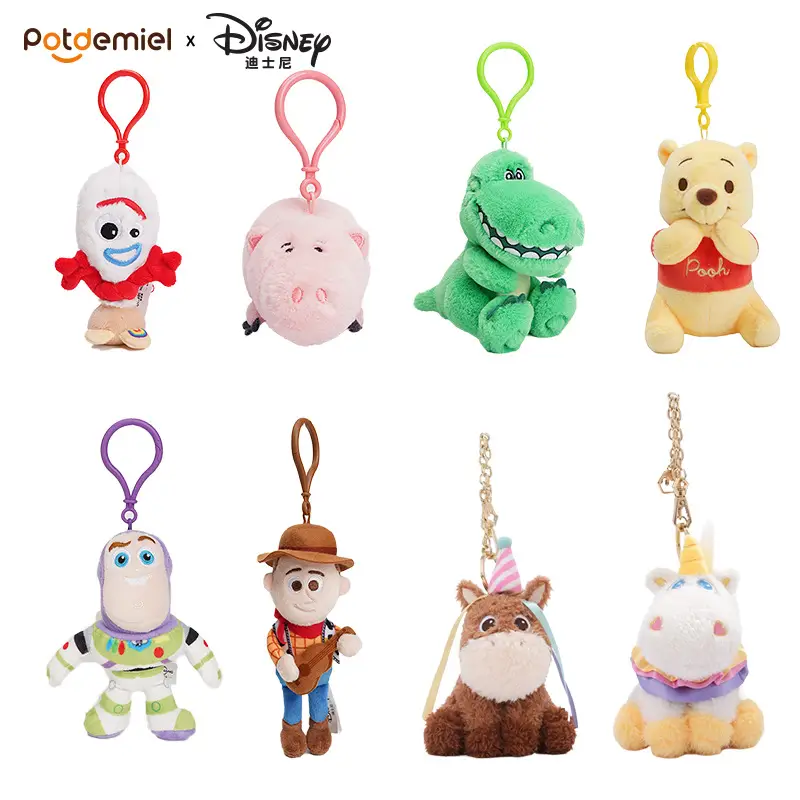 Authentic Disney Toy Story Forky Ham Pig Hugable Dragon Plush Toy Three-Eyed Alien Pendant Keychain