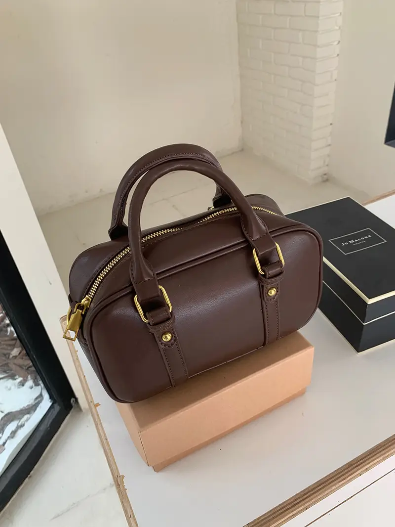 Meilade Retro Bowling Bag Women Brown Shoulder Crossbody - Image 4