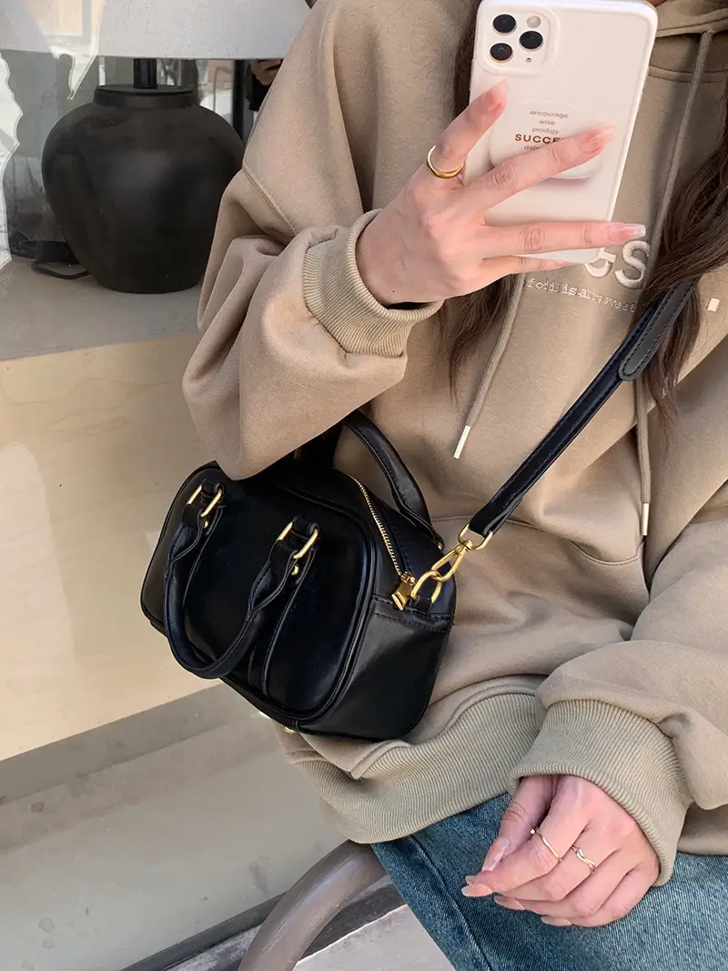 Meilade Retro Bowling Bag Women Brown Shoulder Crossbody - Image 6